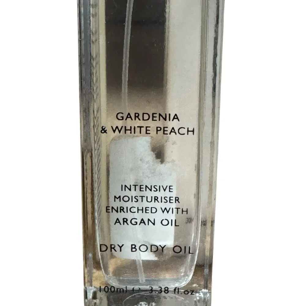Pecksniff's England Gardenia & White Peach Dry Body Oil 3.38 Fl Oz New